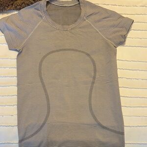 Lululemon SWIFTLY - BLACK/WHITE PINSTRIPED